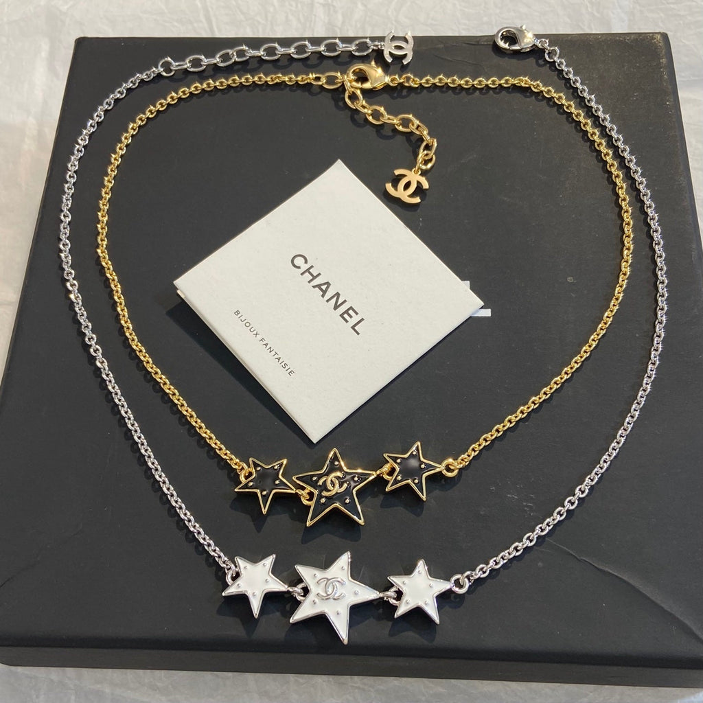 CHANEL Enamel Double-C Star Necklace