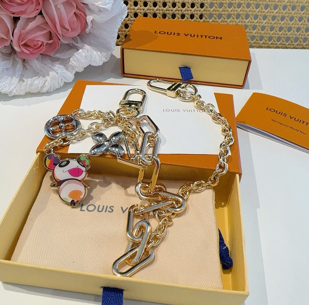 LOUIS VUITTON Canvas Metal Bag Charm Keychain