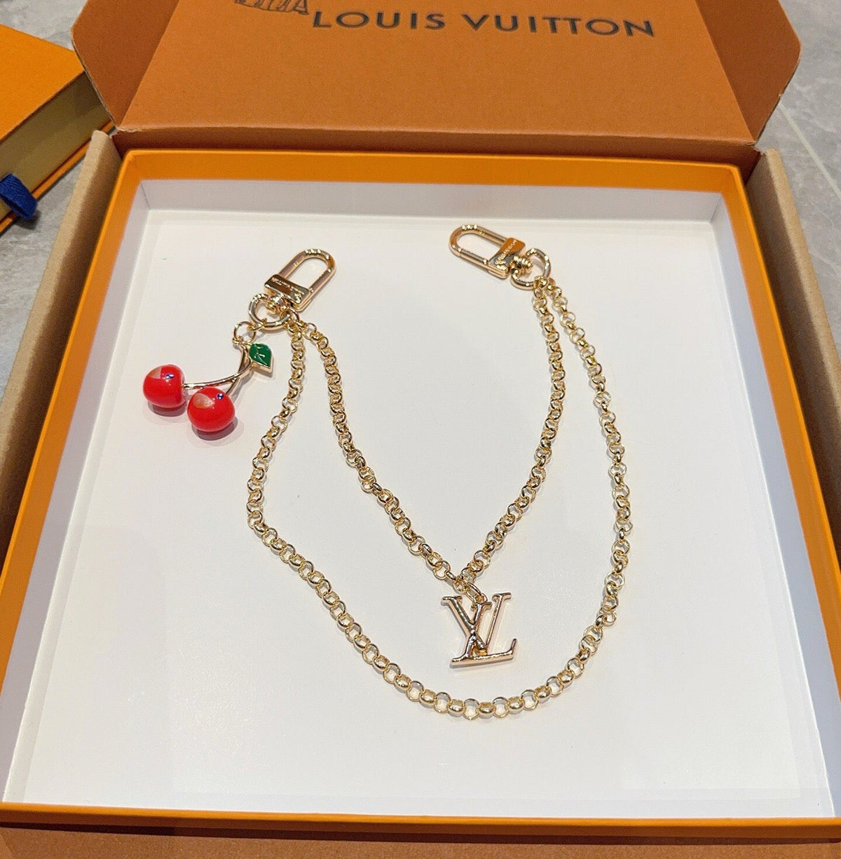 LOUIS VUITTON Logo Bag Charm Keychain