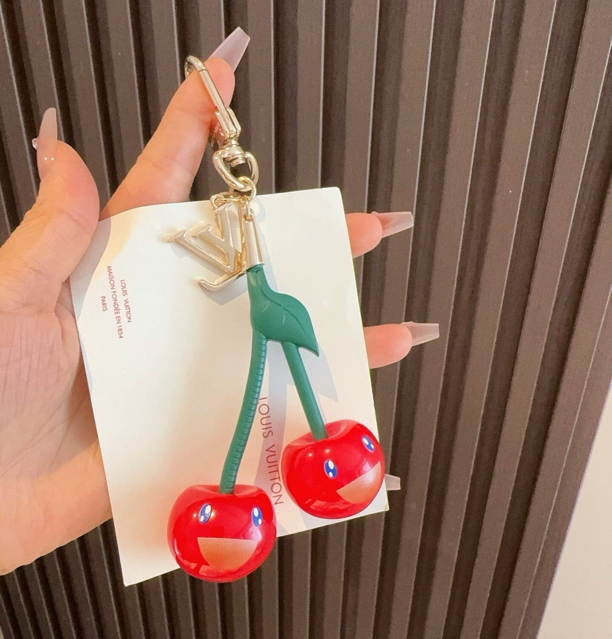 LOUIS VUITTON M02476 Metal Logo Bag Charm Keychain