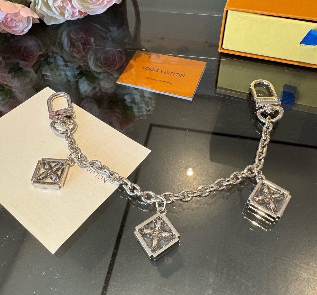 LOUIS VUITTON Metal Bag Charm Keychain