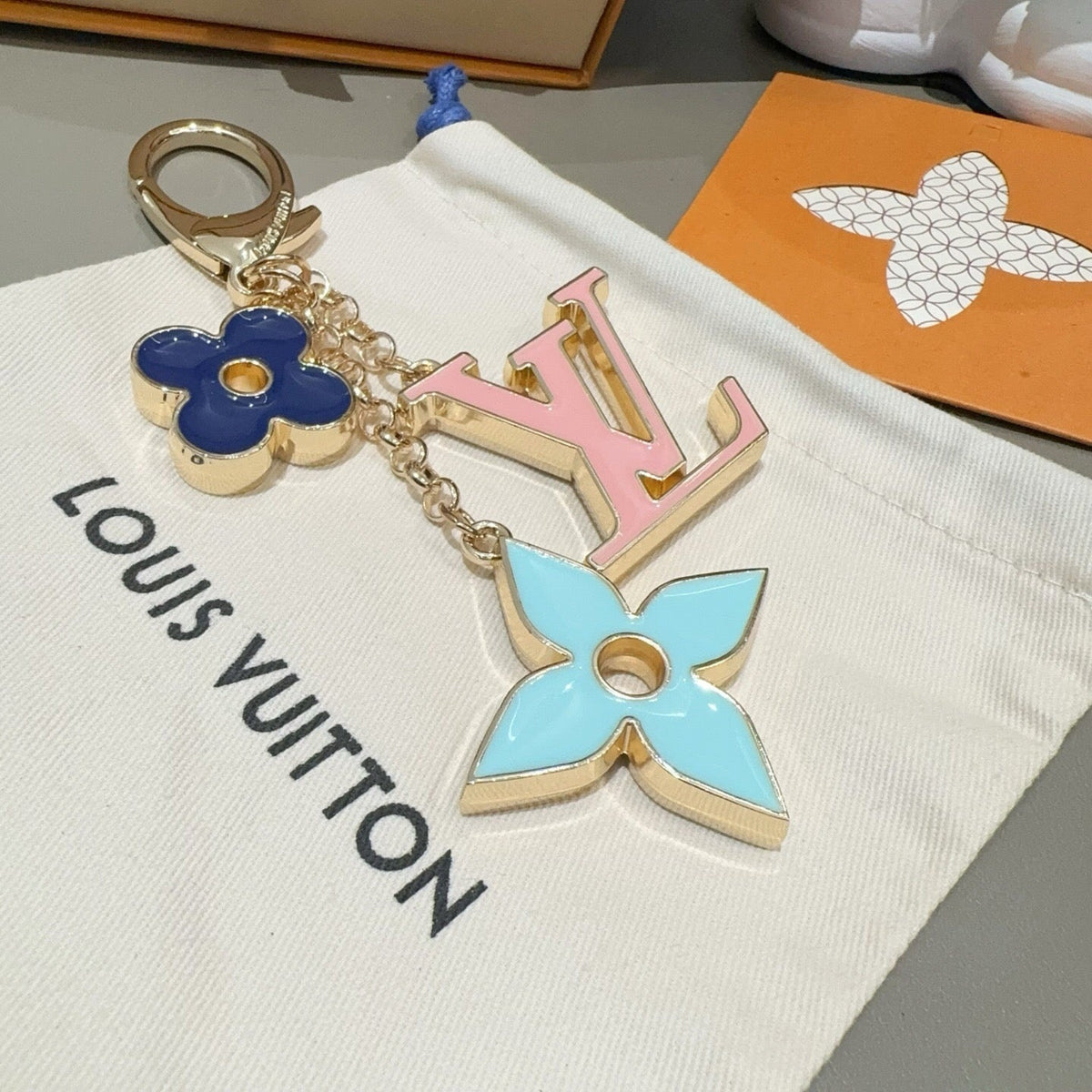 LOUIS VUITTON Canvas Bag Charm Keychain