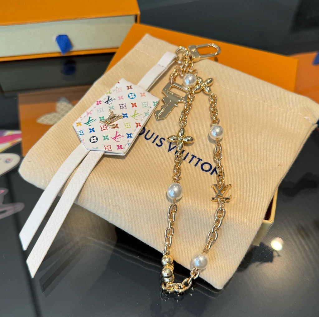 LOUIS VUITTON Logo Bag Charm Keychain