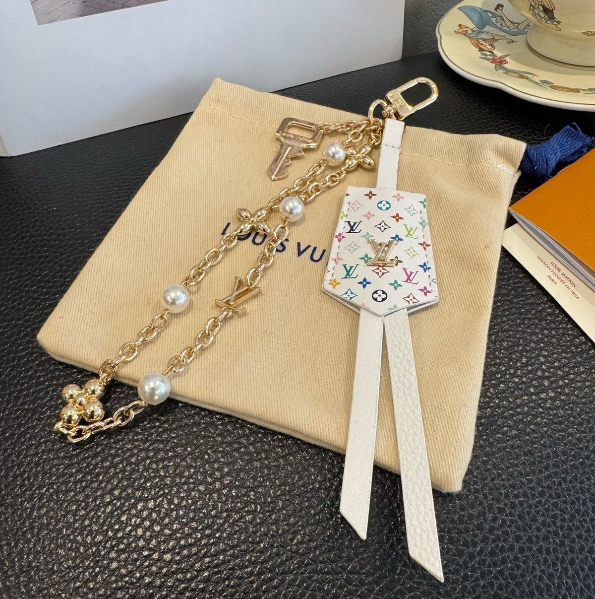 LOUIS VUITTON Logo Bag Charm Keychain