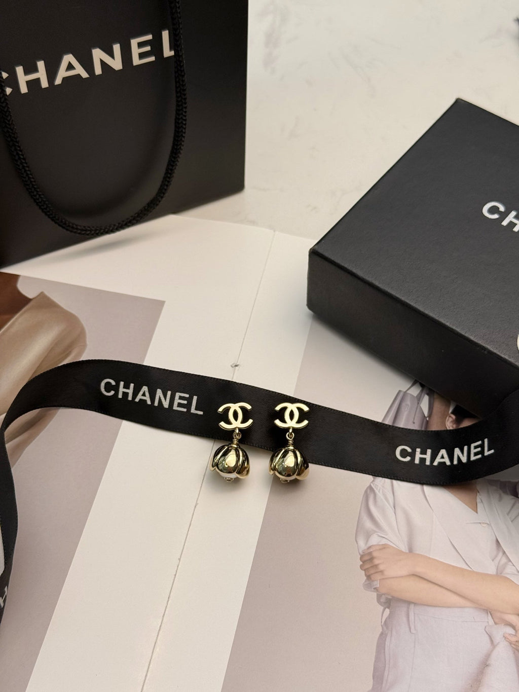 CHANEL Pearl Earrings