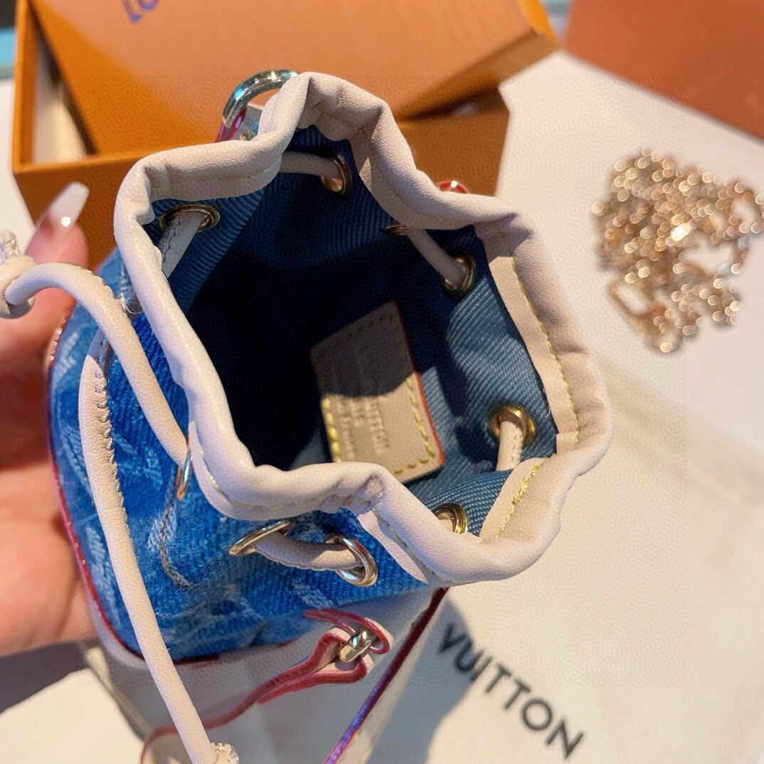 LOUIS VUITTON Denim Mini Bag Bag Charm