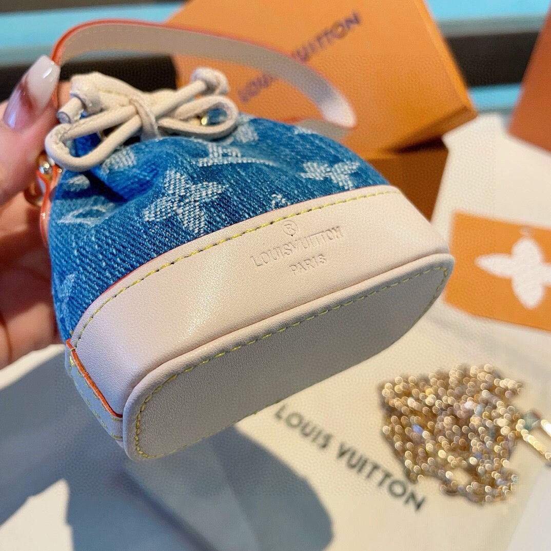 LOUIS VUITTON Denim Mini Bag Bag Charm