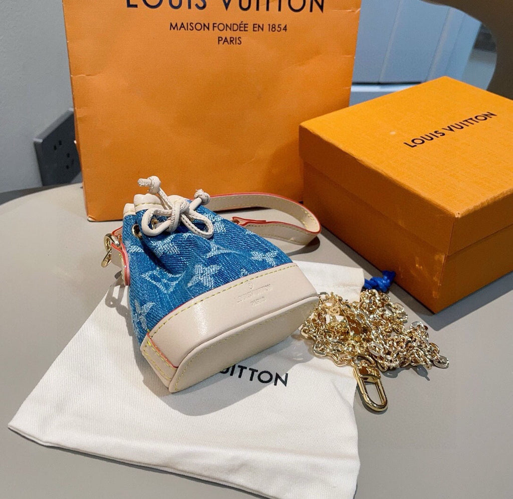 LOUIS VUITTON Denim Mini Bag Bag Charm