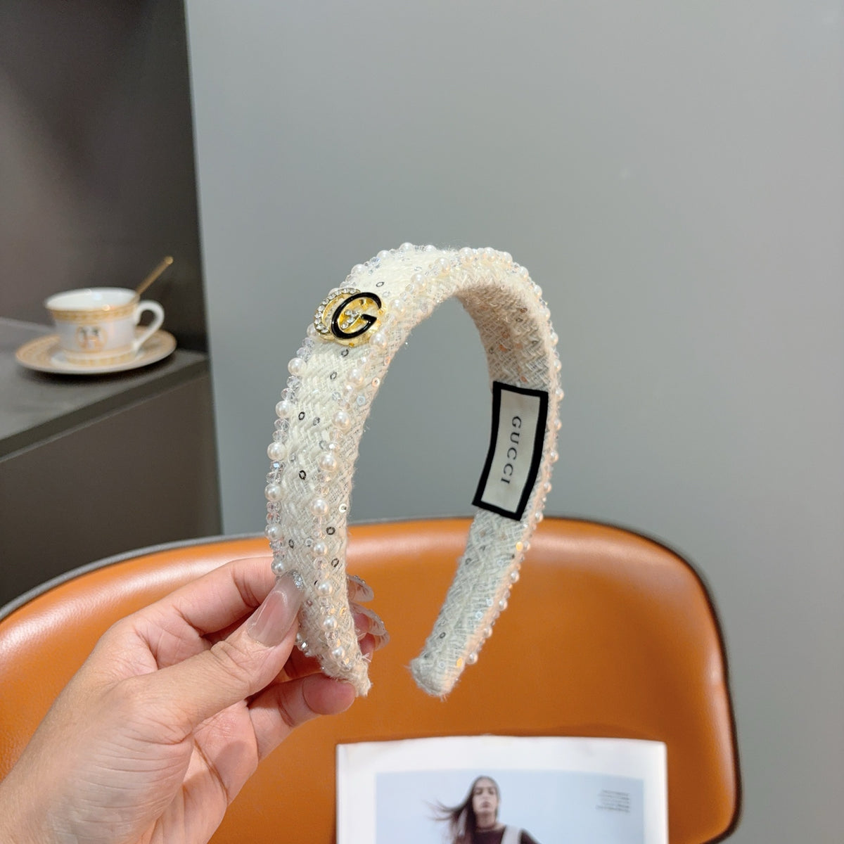 GUCCI Pearl Wide Headband