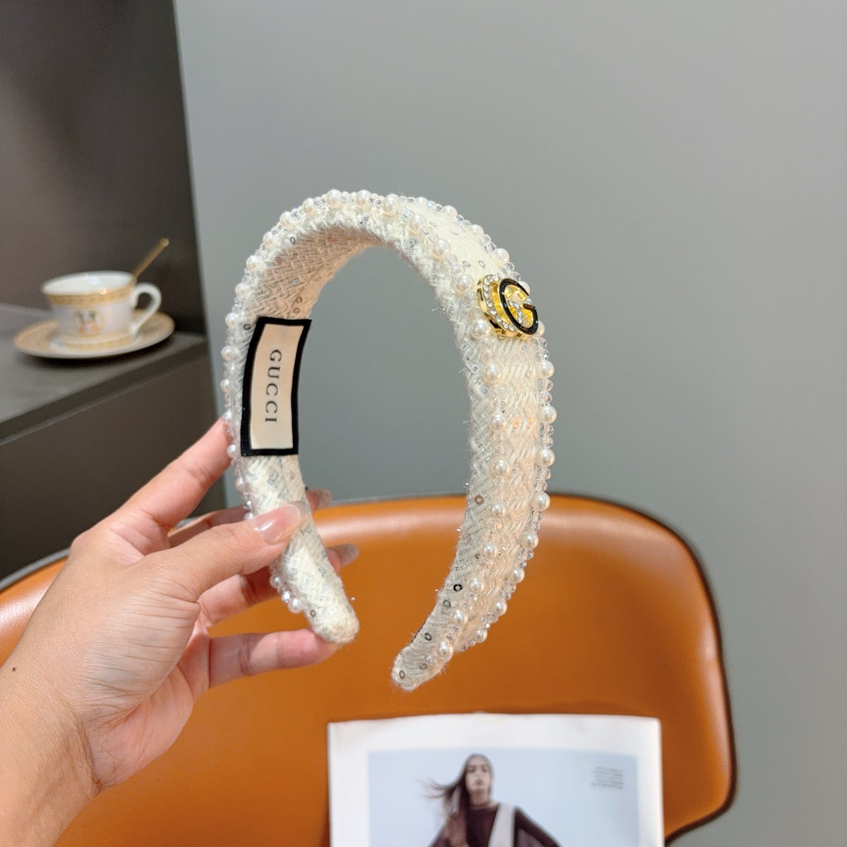 GUCCI Pearl Wide Headband