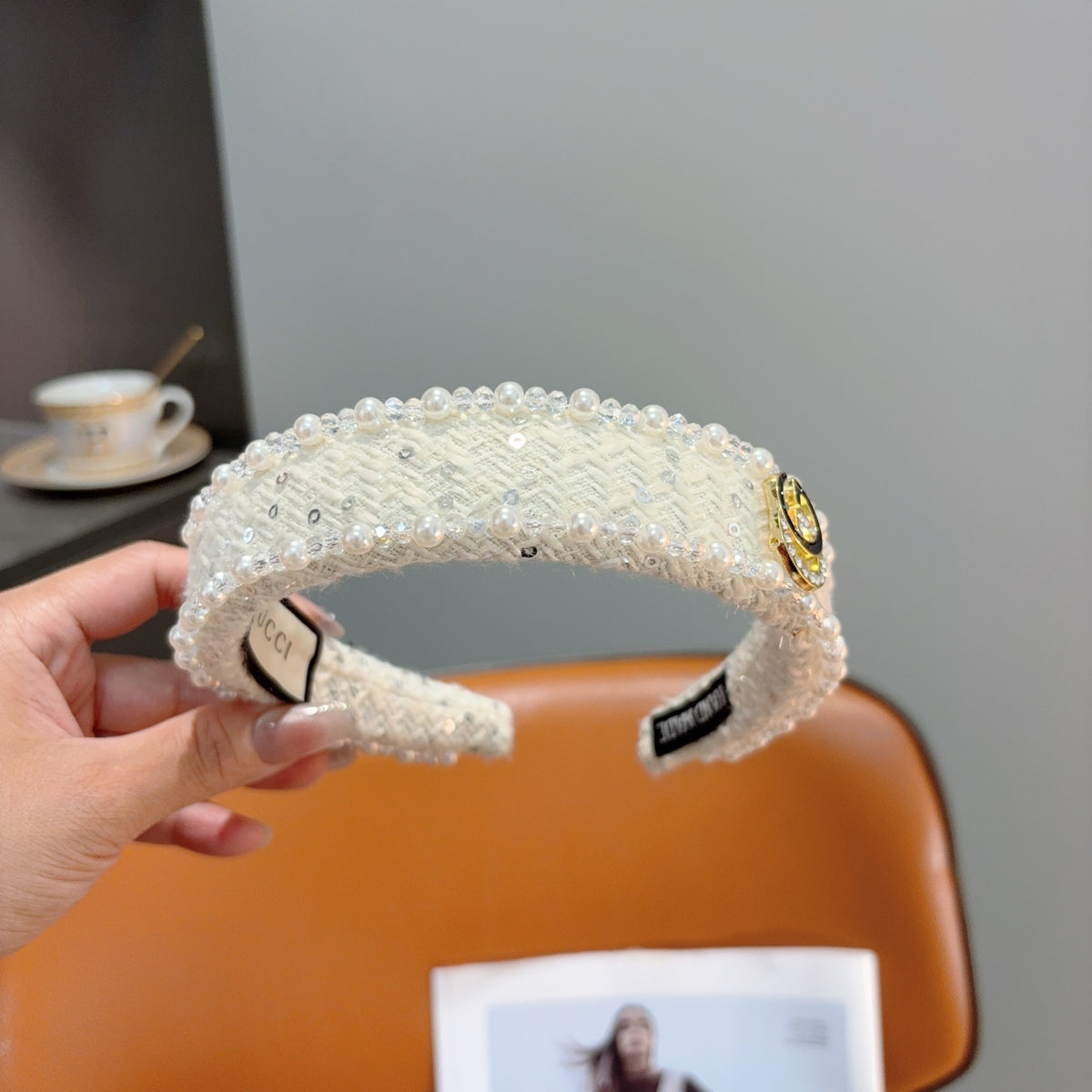 GUCCI Pearl Wide Headband