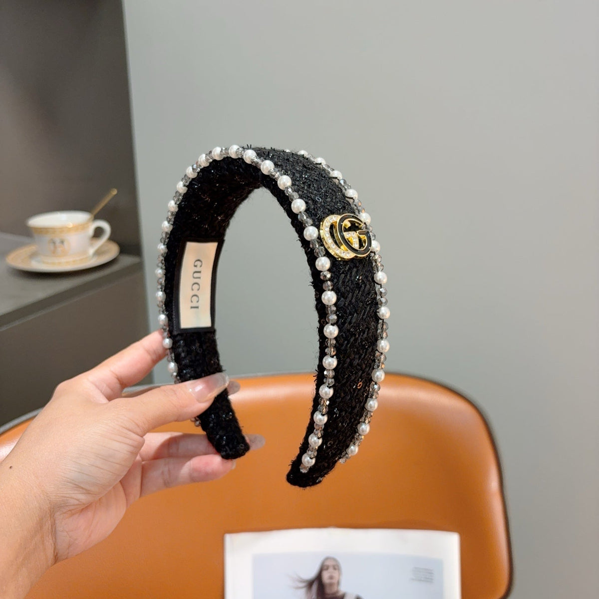 GUCCI Pearl Wide Vintage Headband