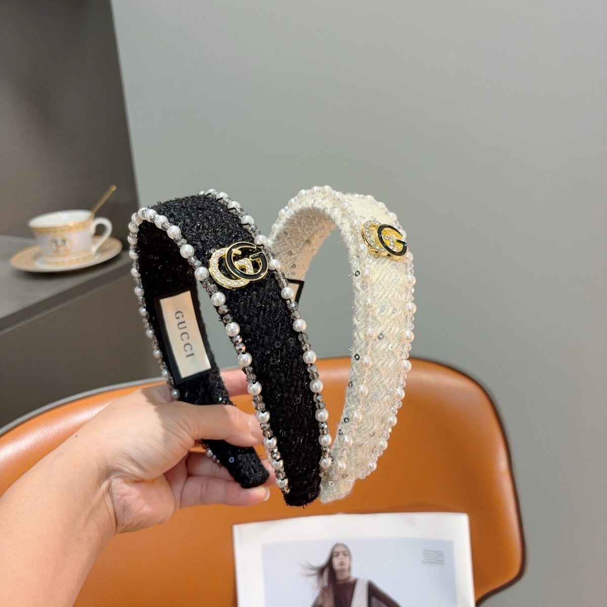 GUCCI Pearl Wide Headband