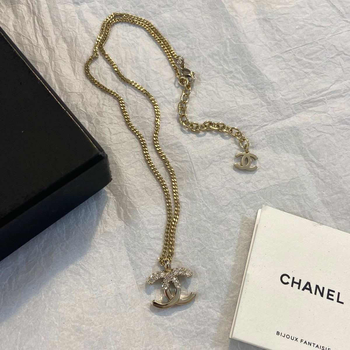 CHANEL Crystal Double-C Necklace