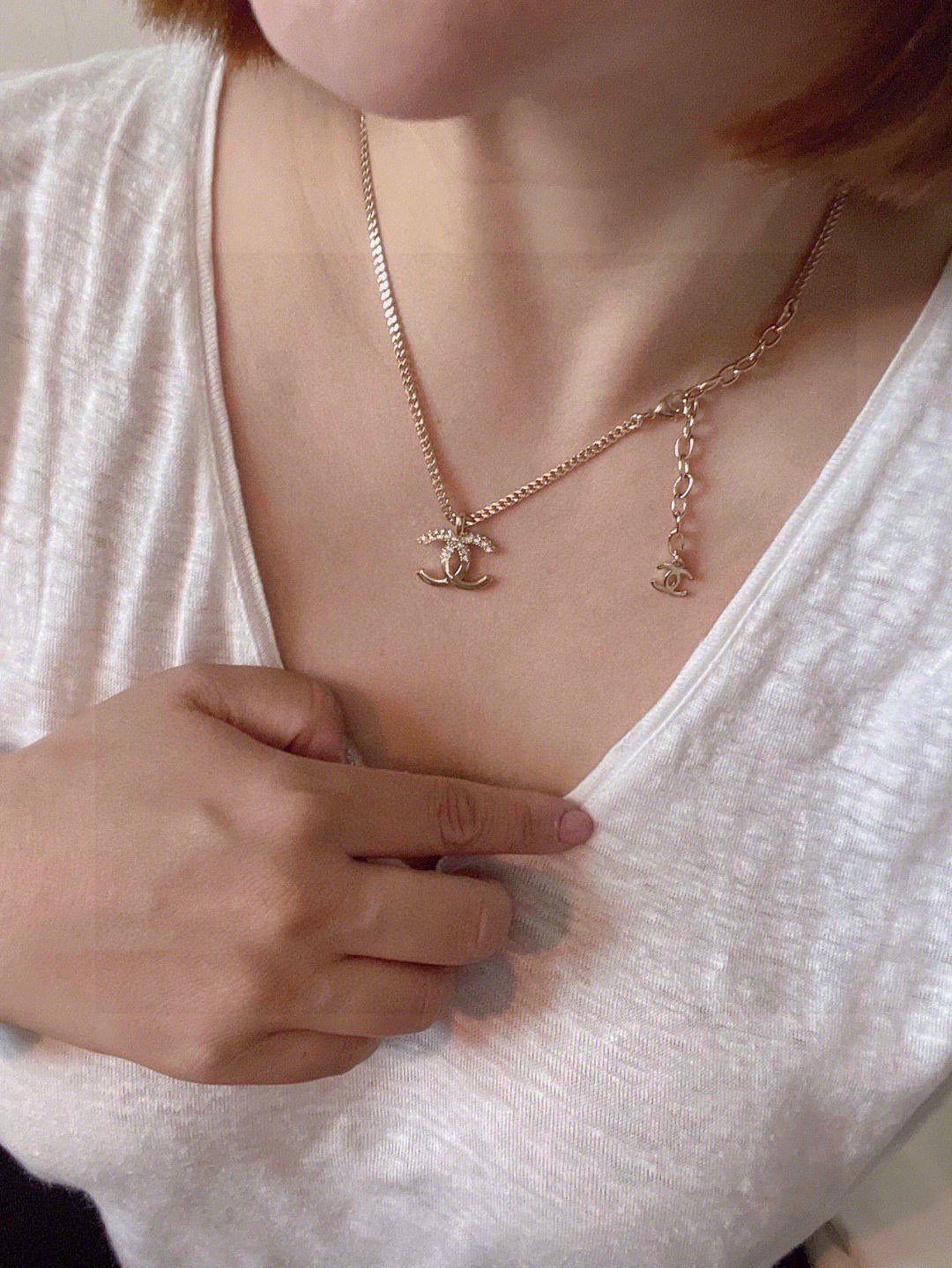 CHANEL Crystal Double-C Necklace
