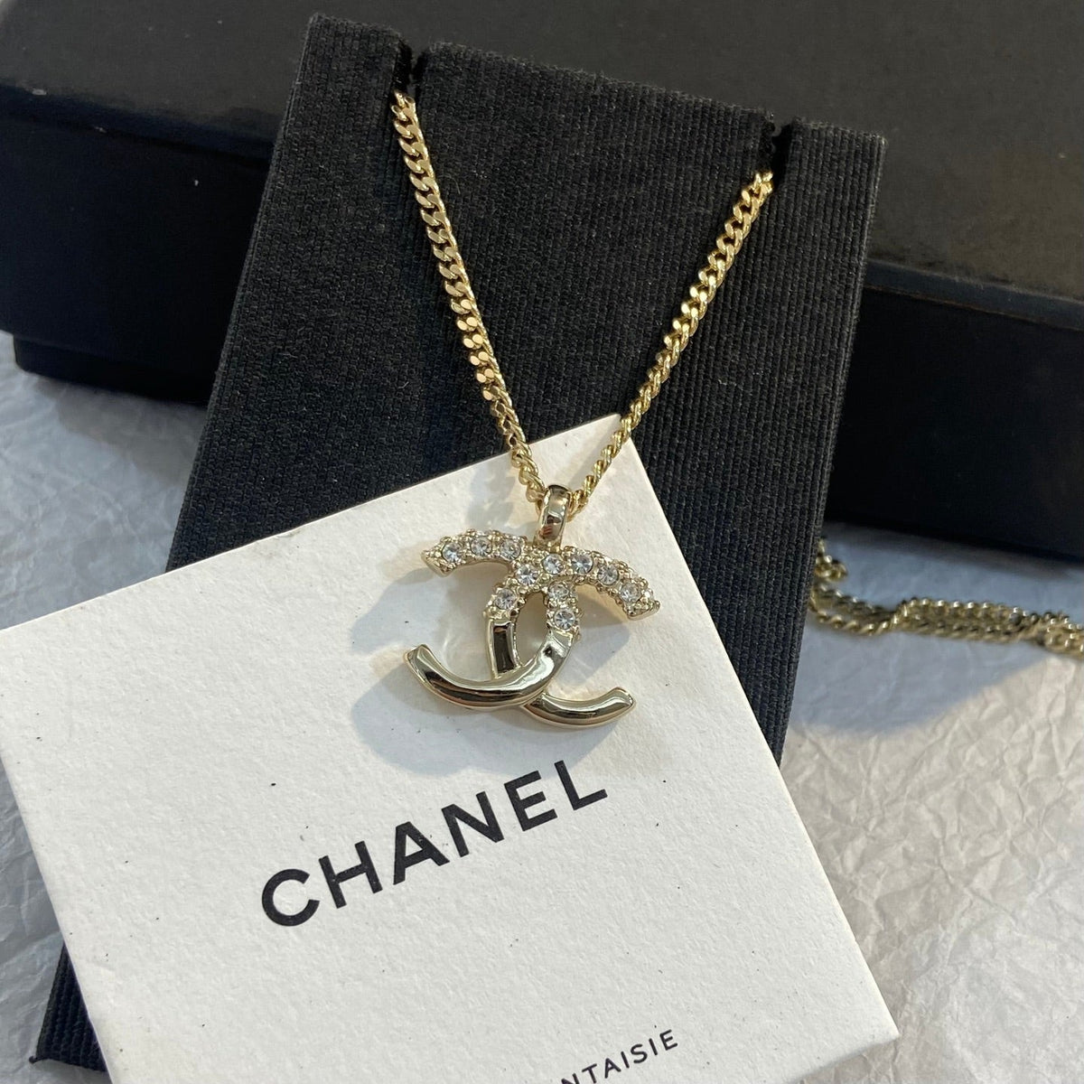 CHANEL Crystal Double-C Necklace