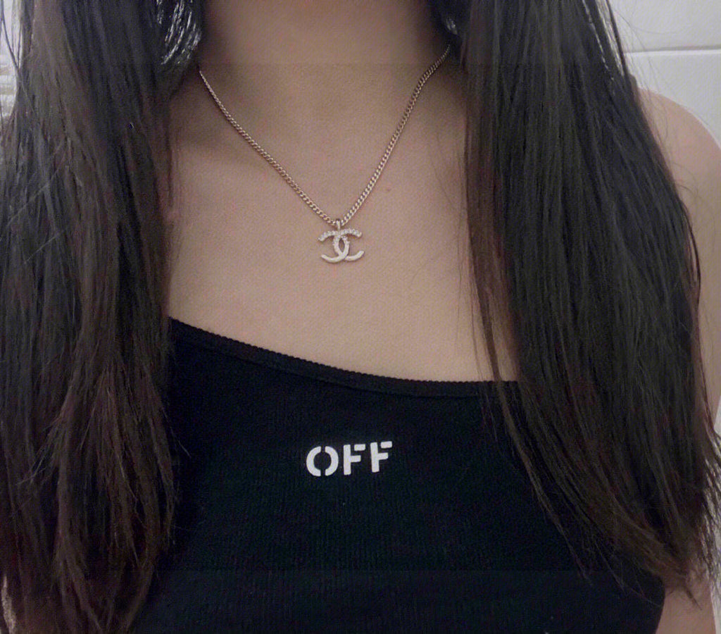 CHANEL Crystal Double-C Necklace
