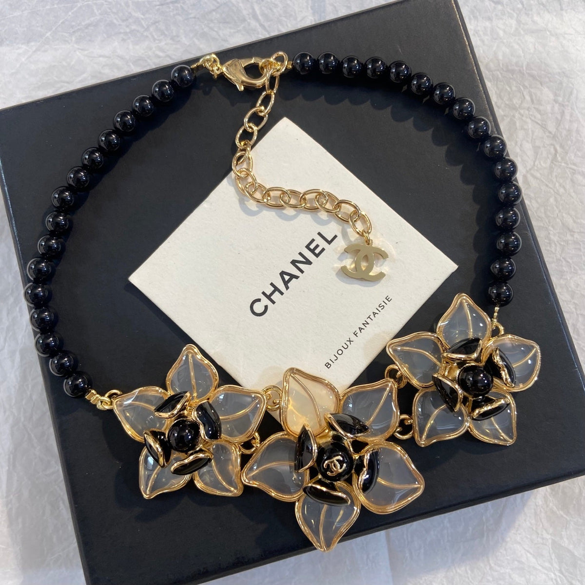 CHANEL Enamel Camellia Necklace