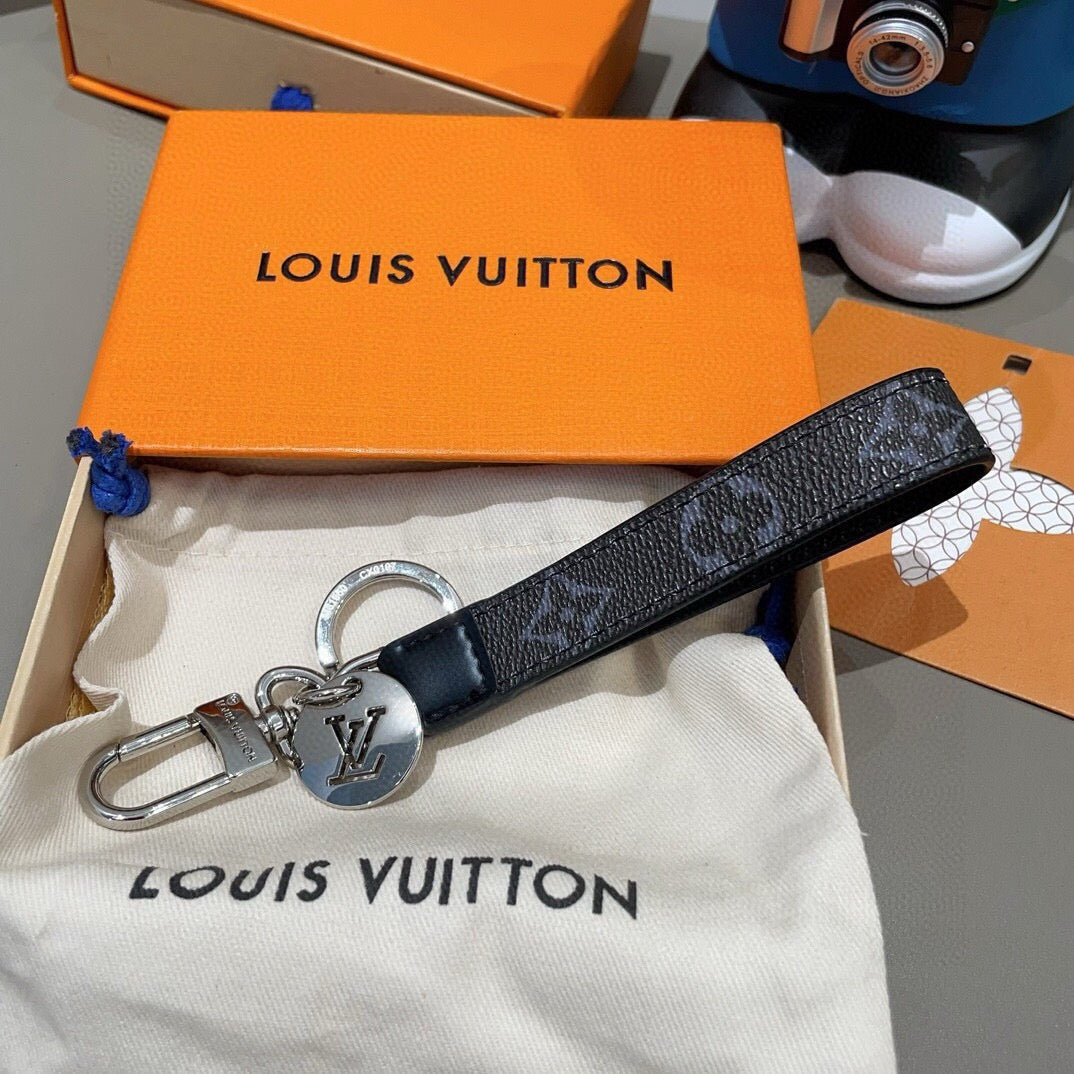 LOUIS VUITTON Canvas Metal Bag Charm Keychain
