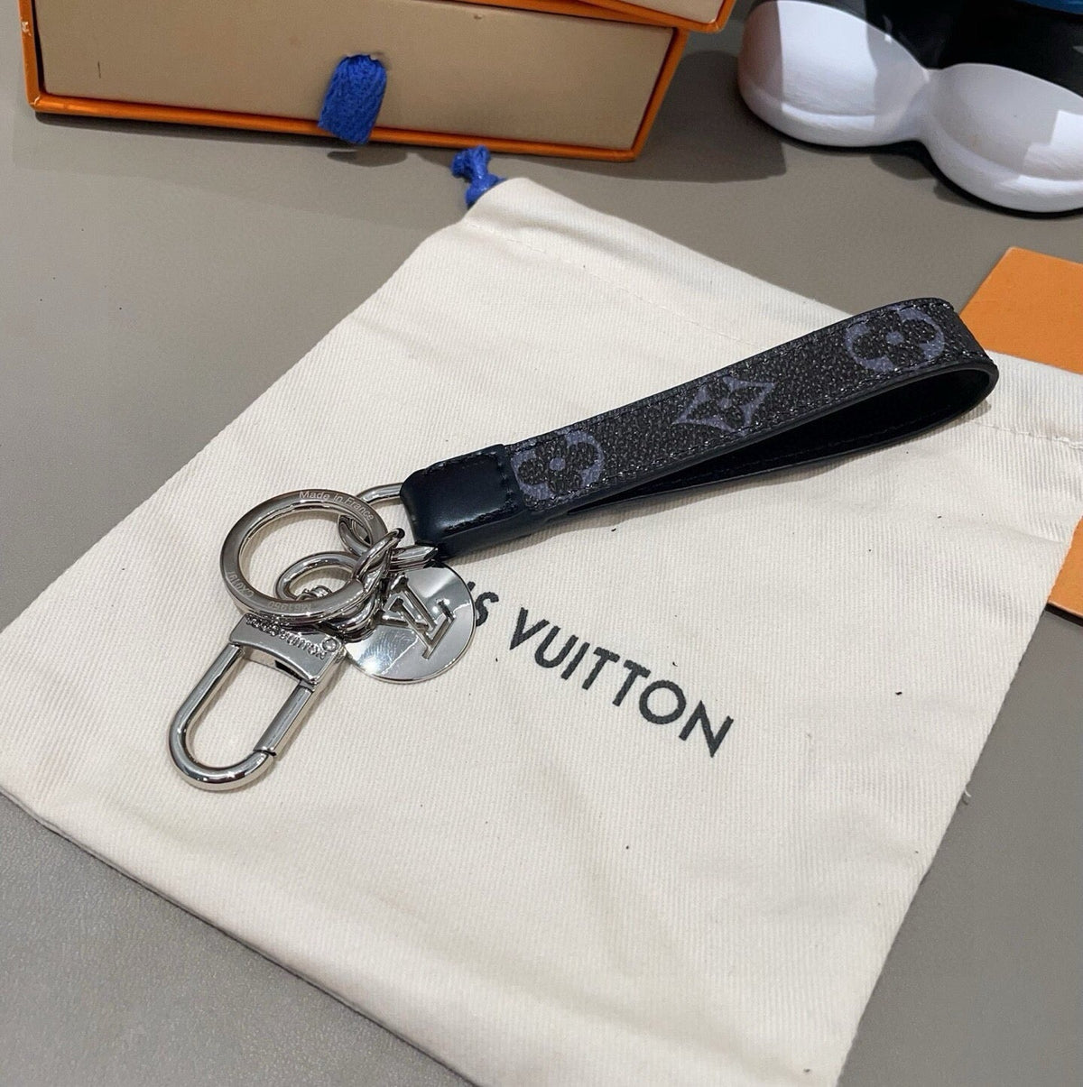 LOUIS VUITTON Canvas Metal Bag Charm Keychain