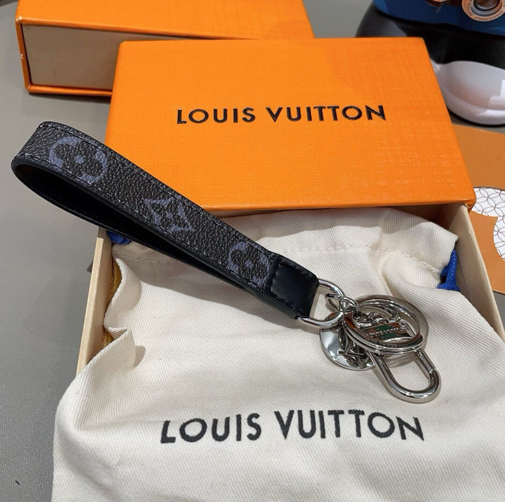 LOUIS VUITTON Canvas Metal Bag Charm Keychain