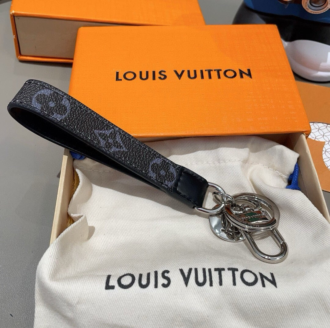 LOUIS VUITTON Canvas Metal Bag Charm Keychain