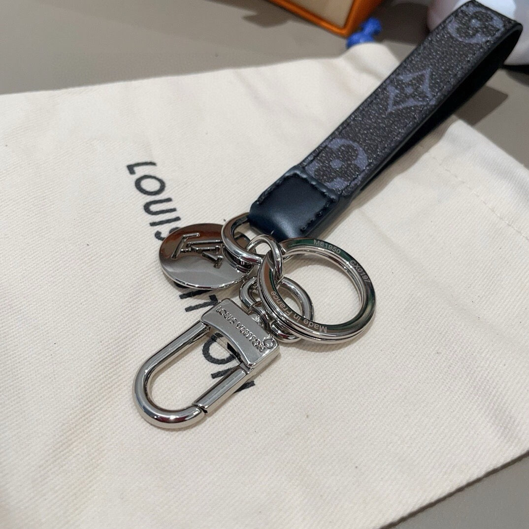 LOUIS VUITTON Canvas Metal Bag Charm Keychain