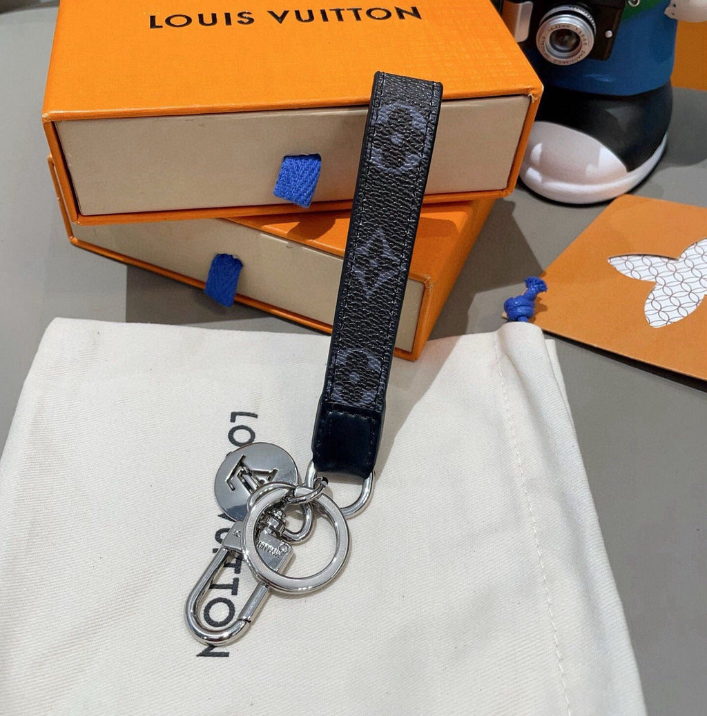 LOUIS VUITTON Canvas Metal Bag Charm Keychain