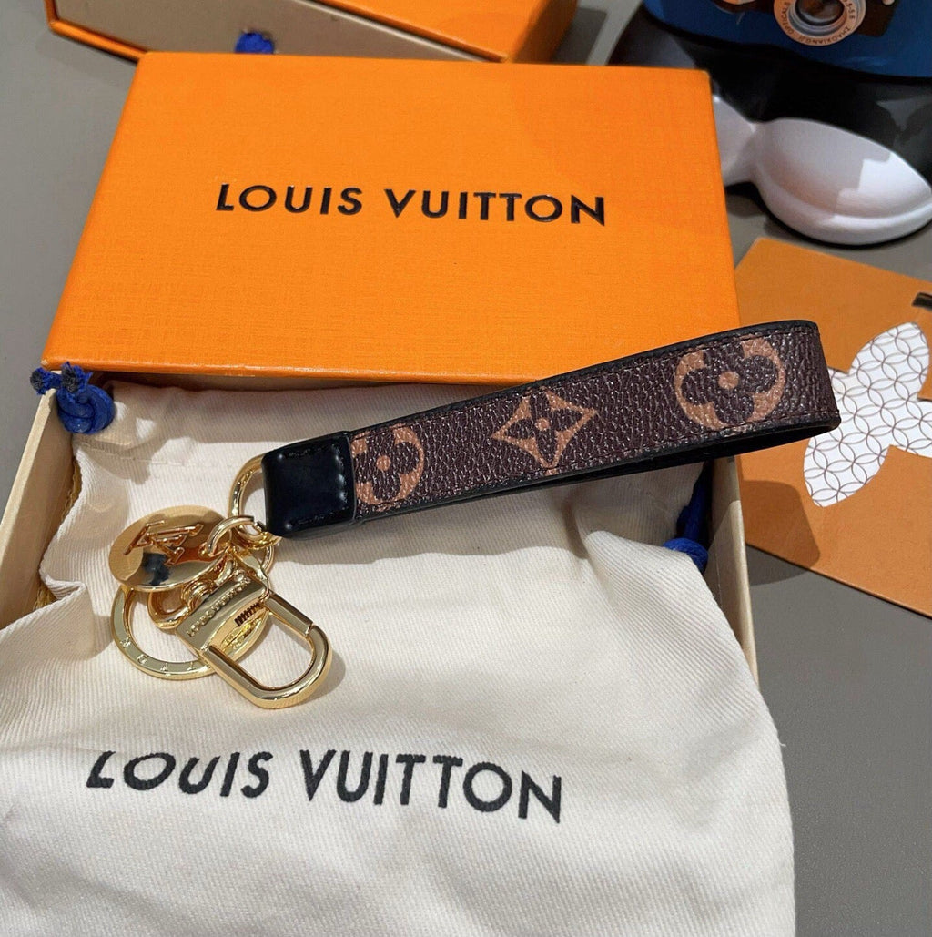 LOUIS VUITTON Canvas Metal Bag Charm Keychain