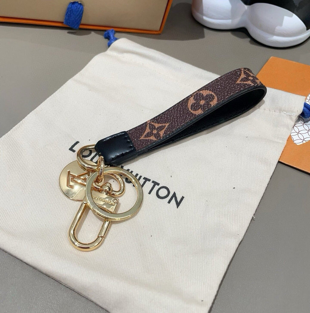 LOUIS VUITTON Canvas Metal Bag Charm Keychain