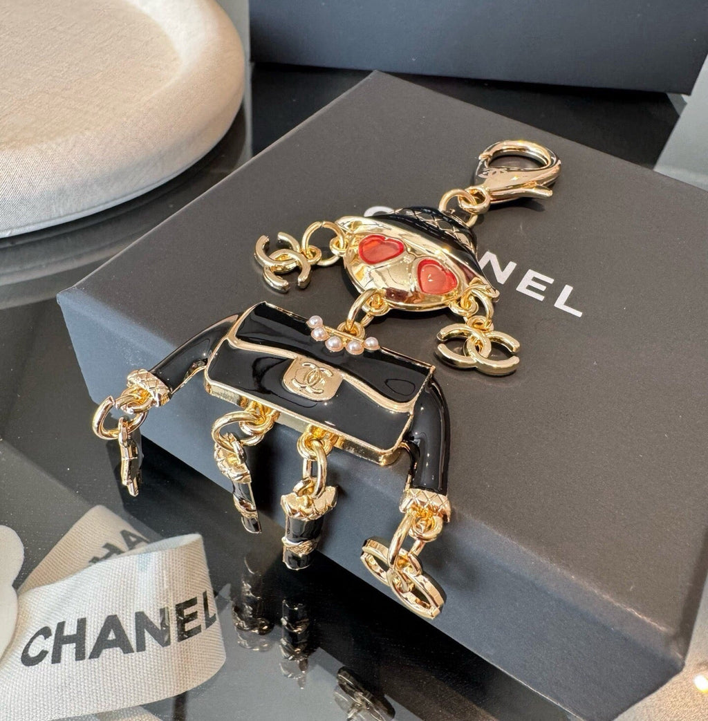 CHANEL Metal Bag Charm Keychain