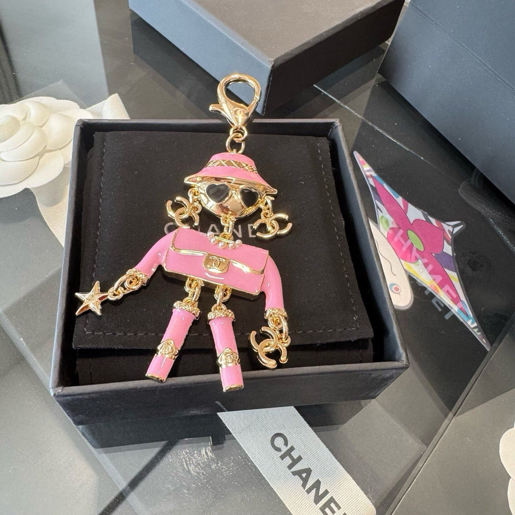 CHANEL Metal Bag Charm Keychain