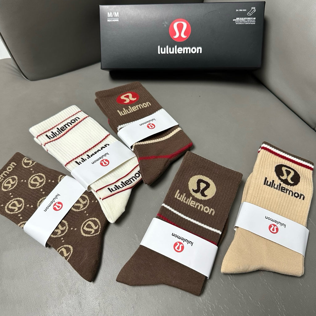 SOLEMN Cotton Crew Socks – 5-Pair Set #002