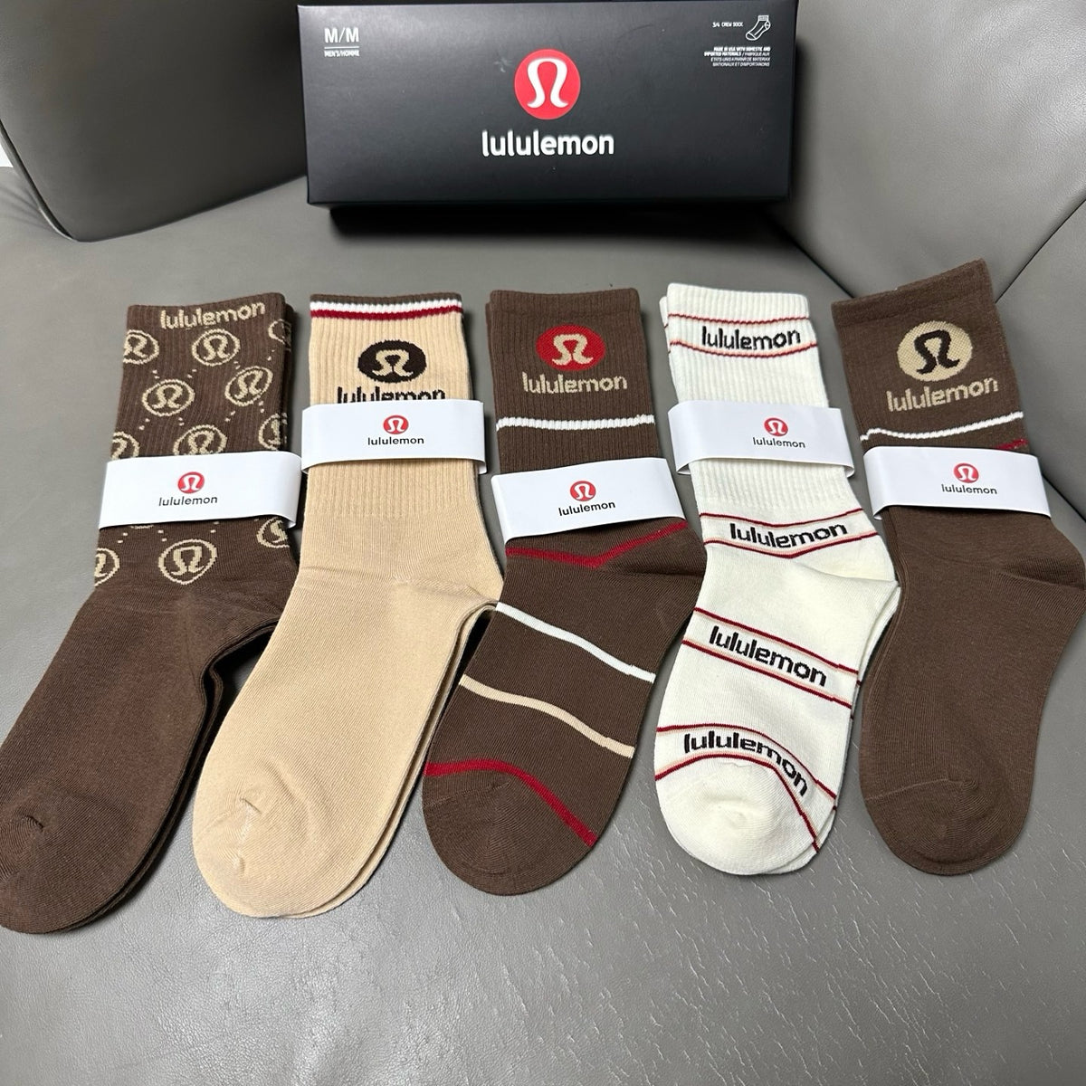 SOLEMN Cotton Crew Socks – 5-Pair Set #002