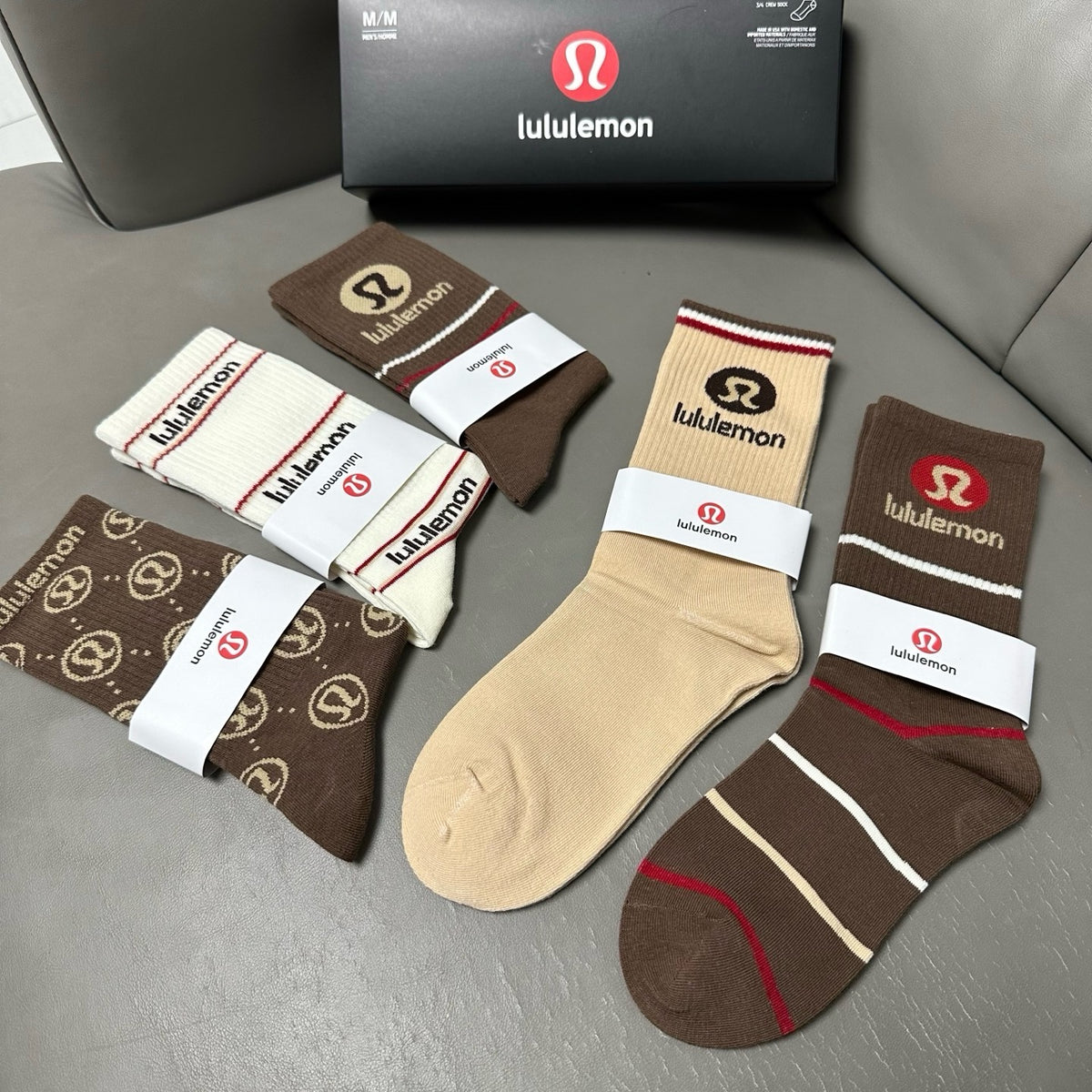 SOLEMN Cotton Crew Socks – 5-Pair Set #002