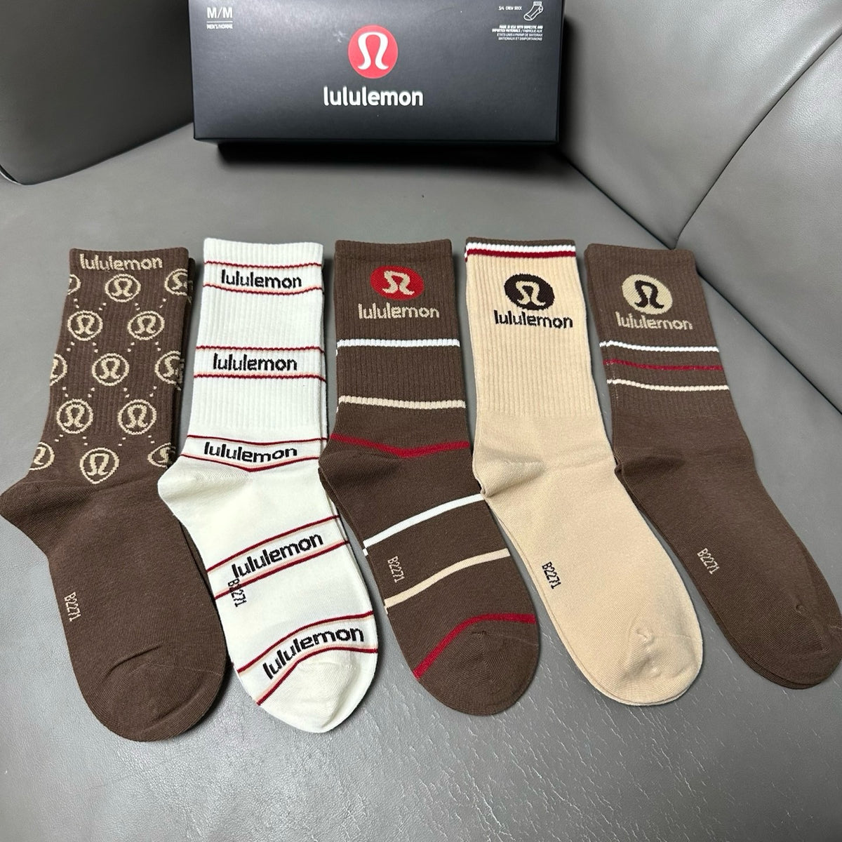 SOLEMN Cotton Crew Socks – 5-Pair Set #002