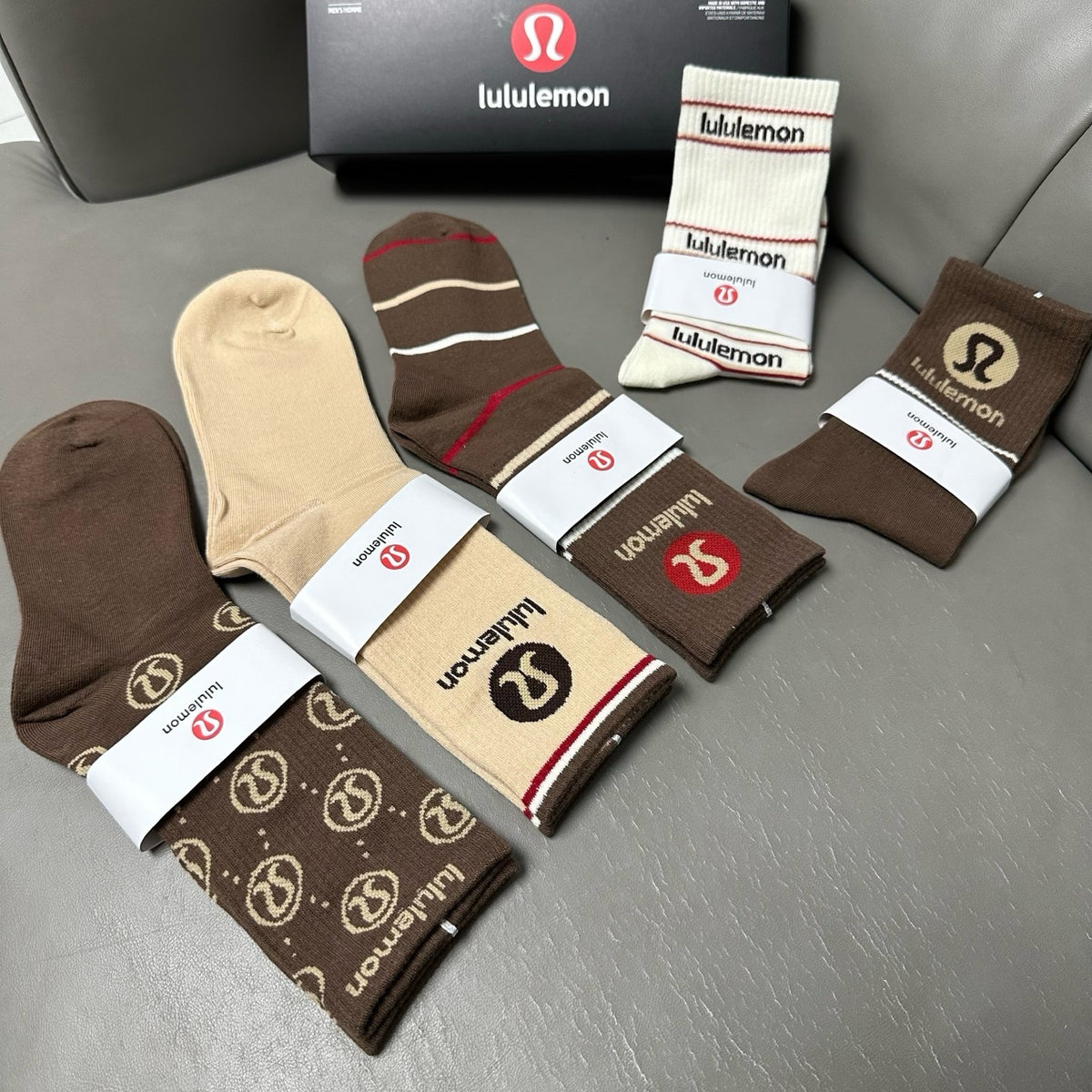 SOLEMN Cotton Crew Socks – 5-Pair Set #002