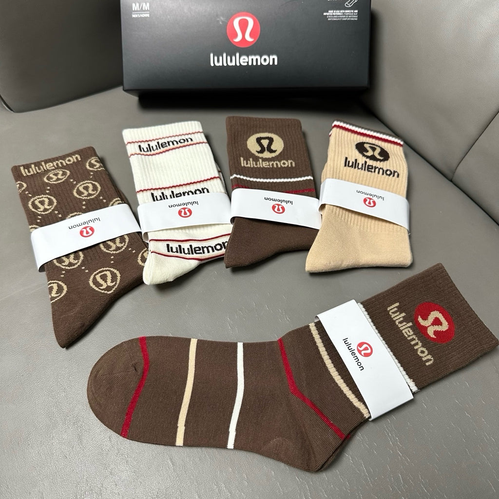 SOLEMN Cotton Crew Socks – 5-Pair Set #002