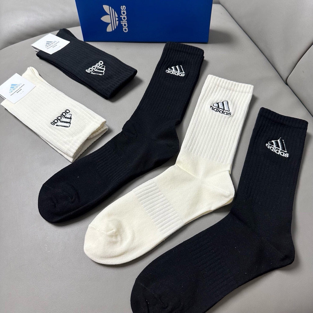 Adidas Cotton Knee-High Socks – 5-Pair Set #001