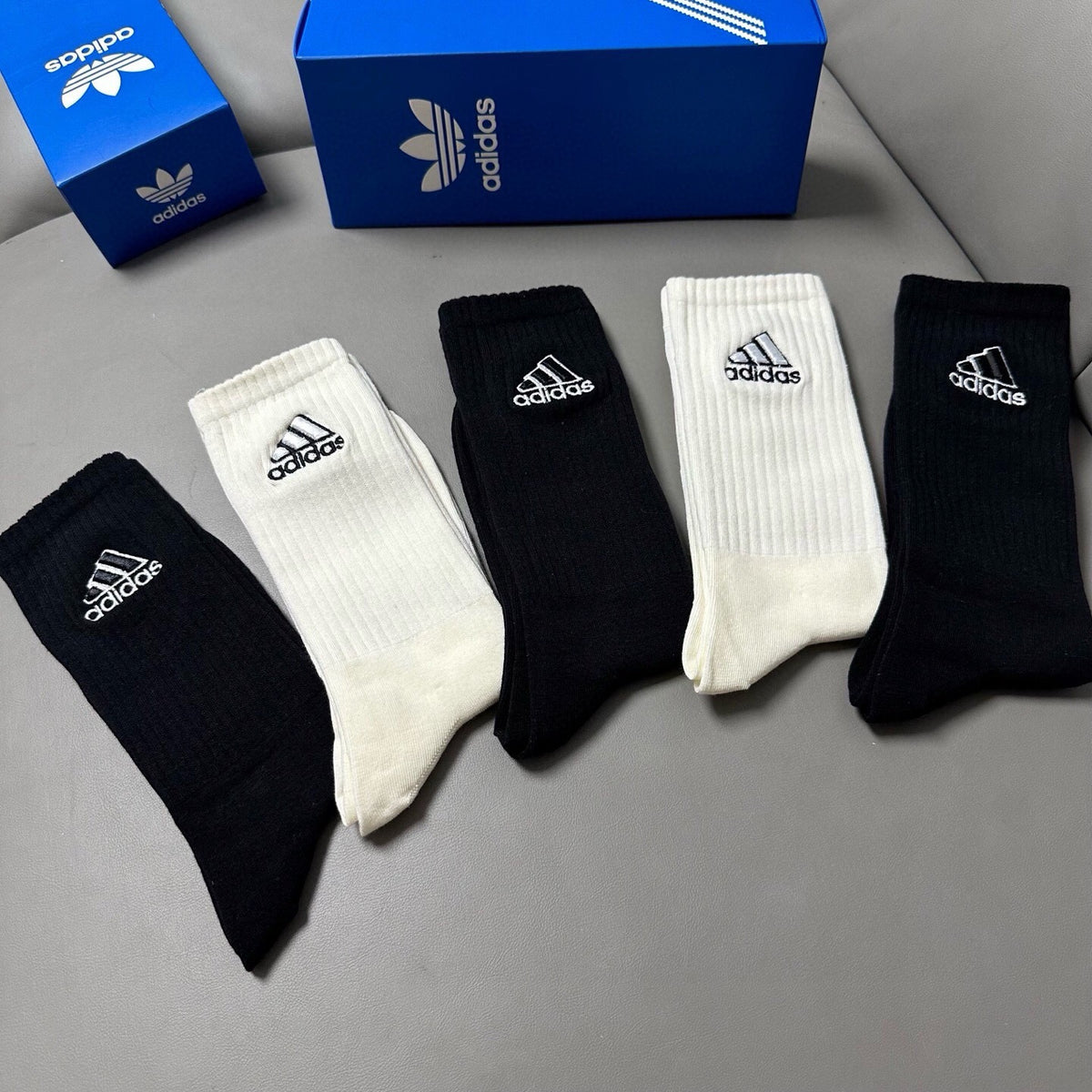 Adidas Cotton Knee-High Socks – 5-Pair Set #001