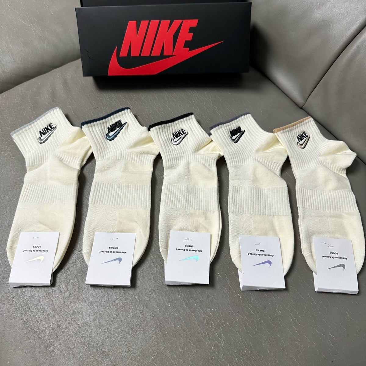 Nike Cotton Crew Socks – 5-Pair Set #002