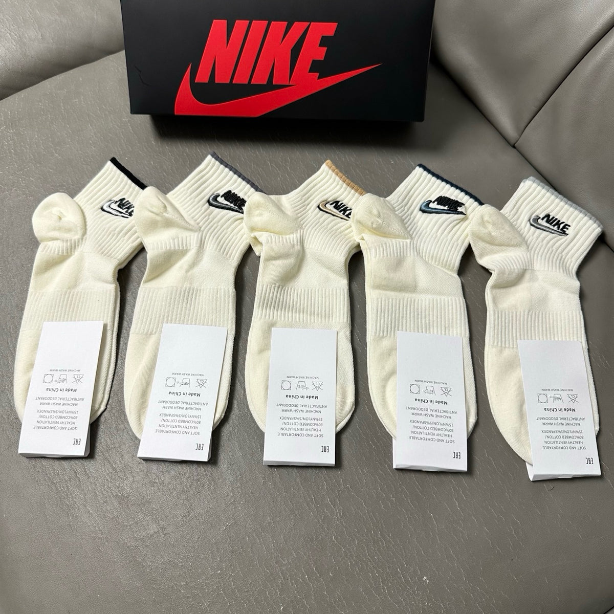 Nike Cotton Crew Socks – 5-Pair Set #002