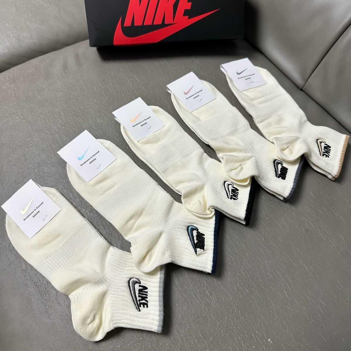 Nike Cotton Crew Socks – 5-Pair Set #002