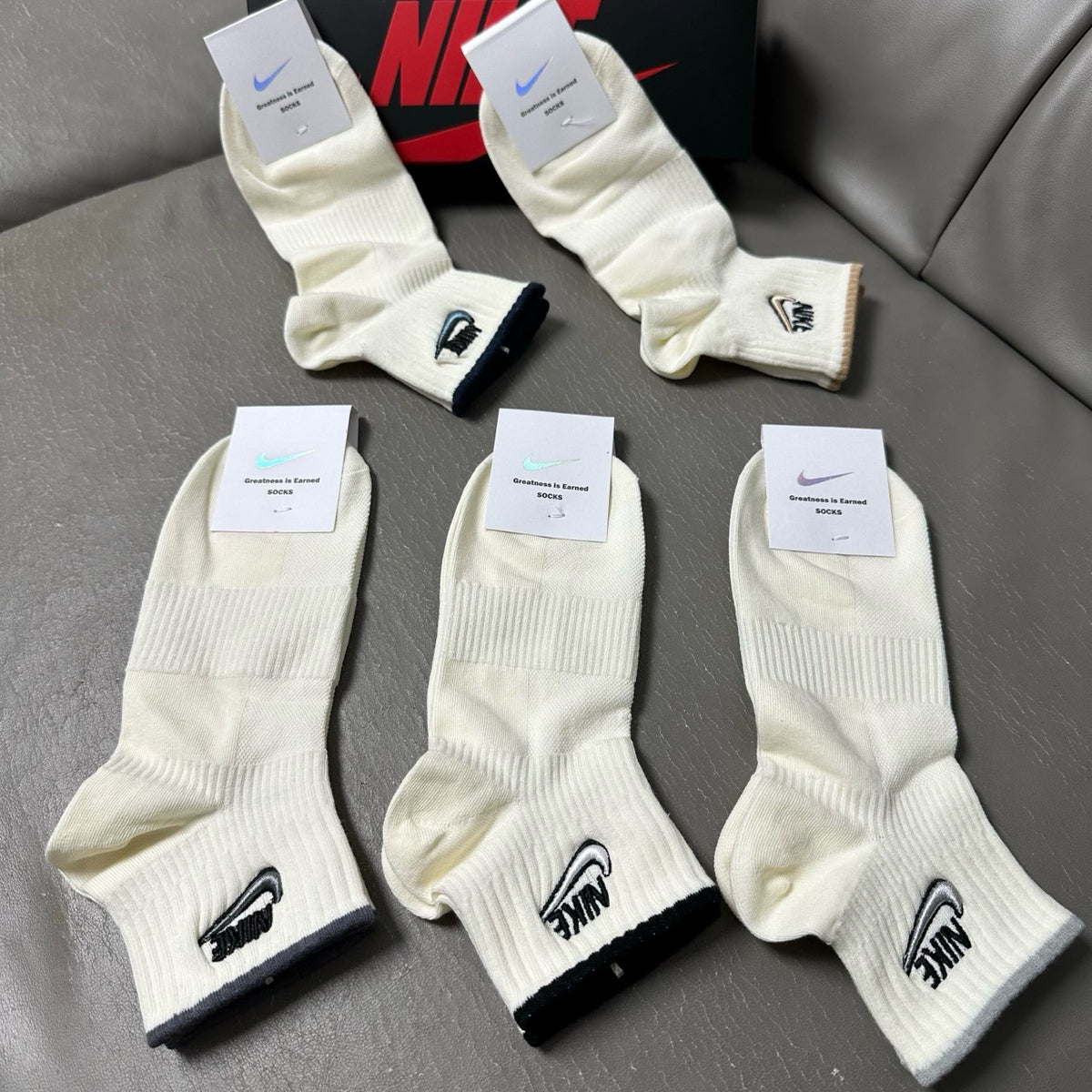 Nike Cotton Crew Socks – 5-Pair Set #002