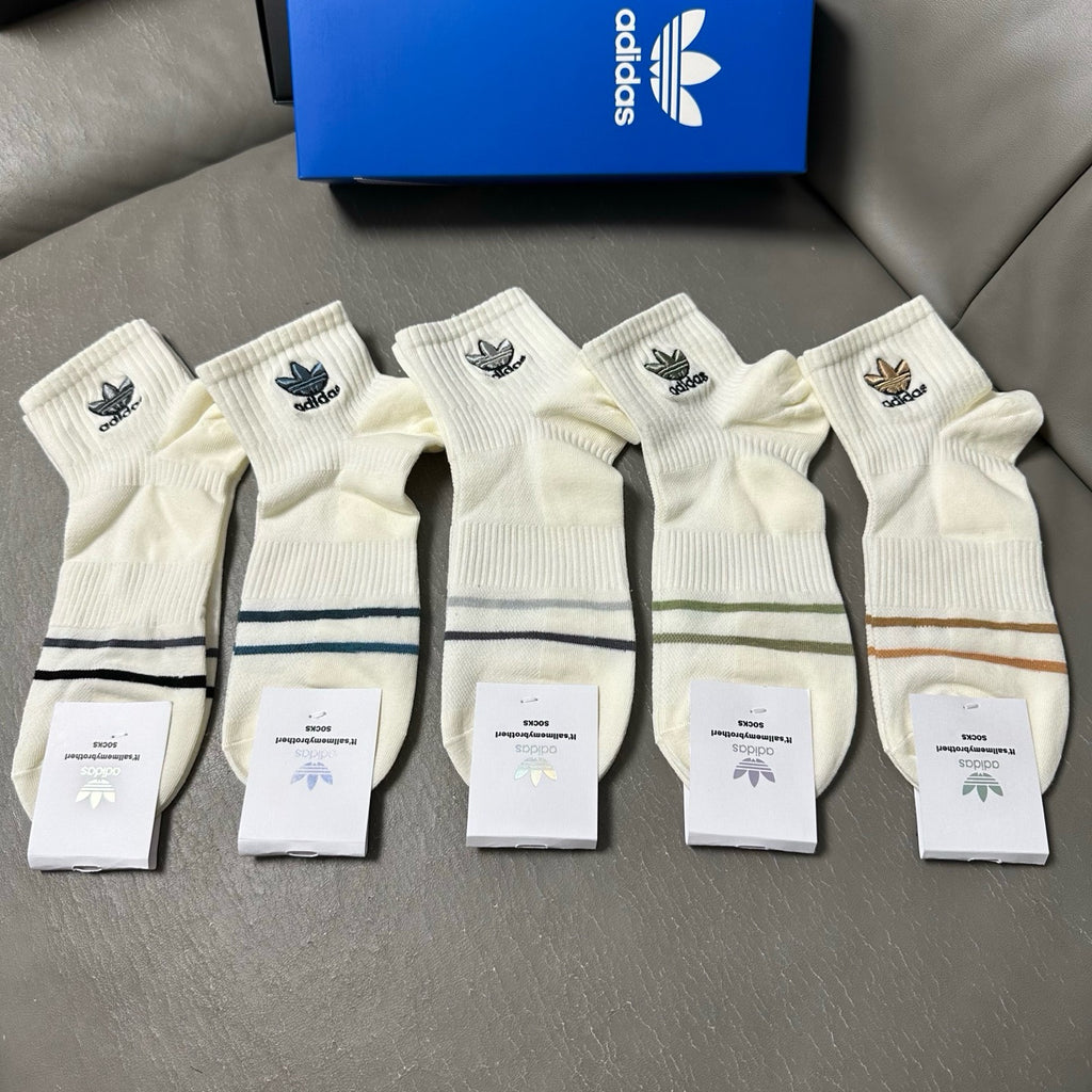Adidas Cotton Crew Socks – 5-Pair Set #001