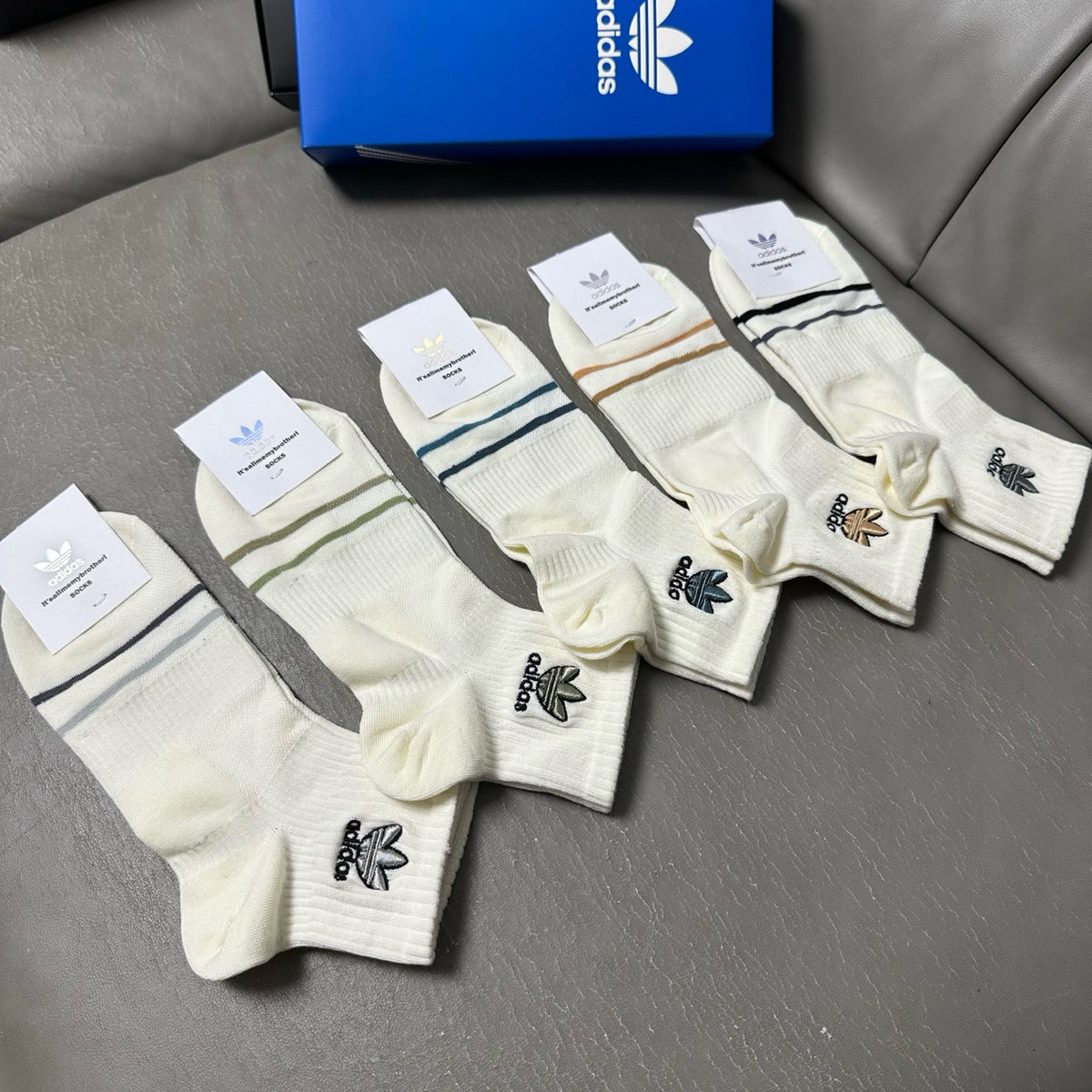 Adidas Cotton Crew Socks – 5-Pair Set #001
