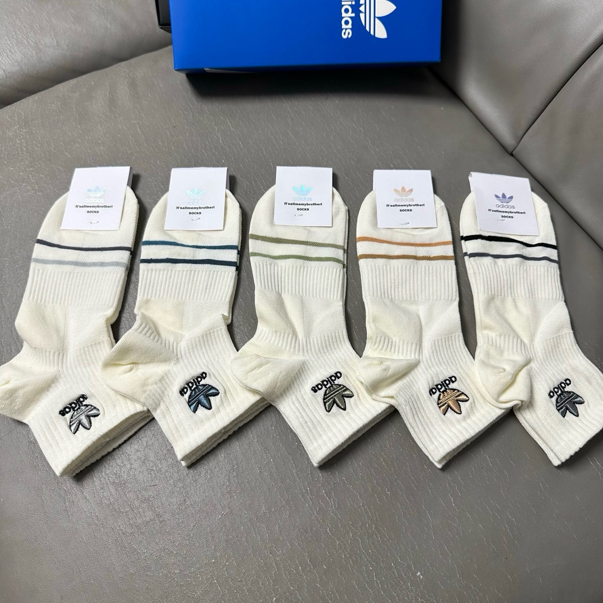 Adidas Cotton Crew Socks – 5-Pair Set #001