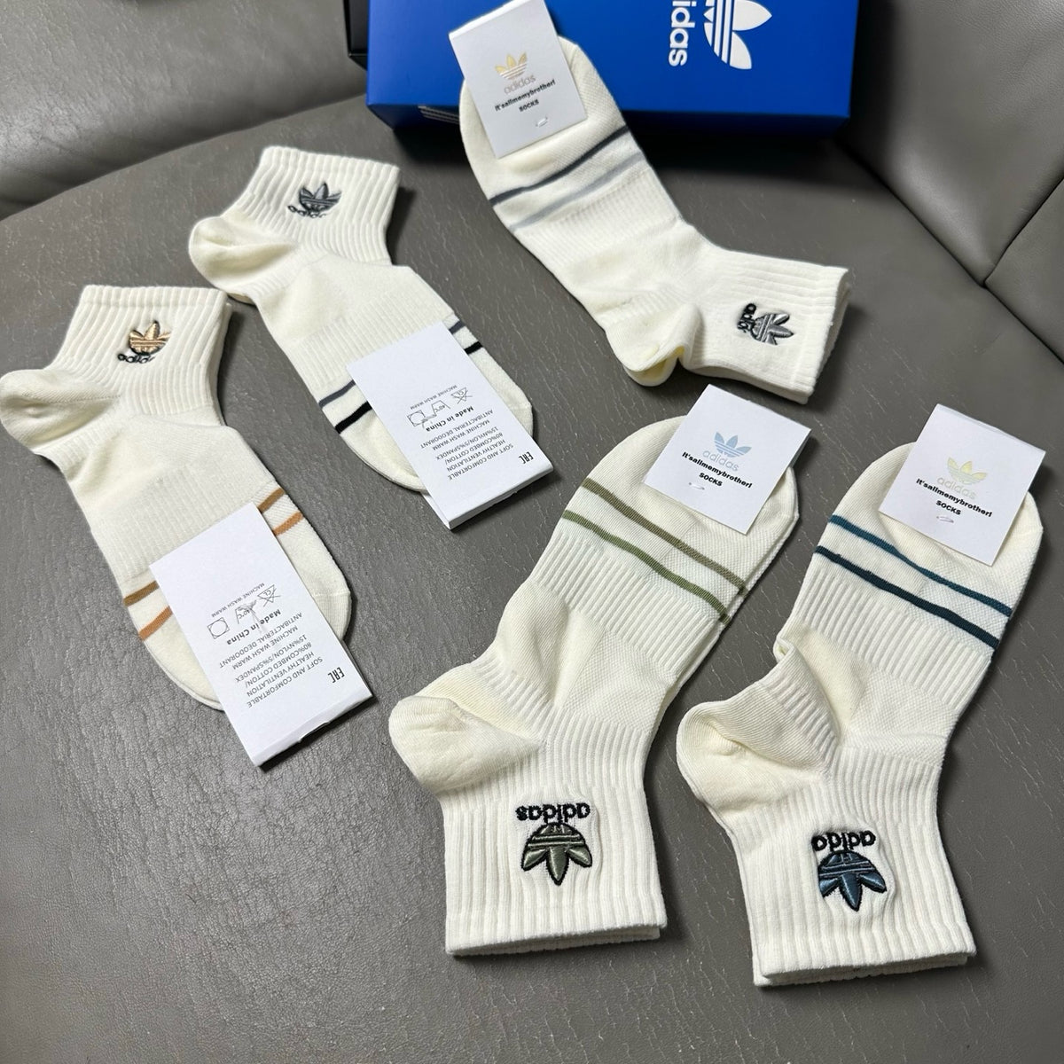Adidas Cotton Crew Socks – 5-Pair Set #001