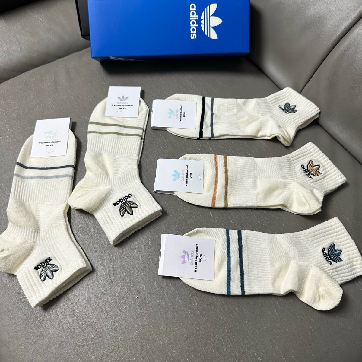 Adidas Cotton Crew Socks – 5-Pair Set #001