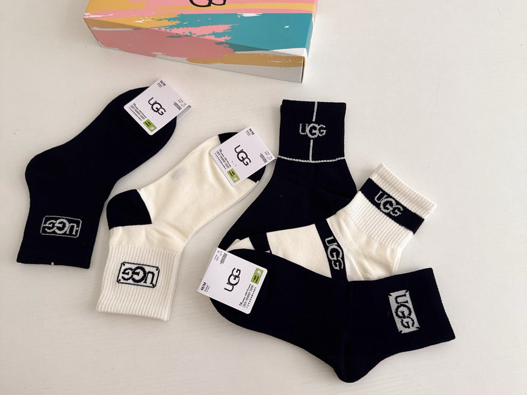 SOLEMN Cotton Crew Socks – 5-Pair Set #001